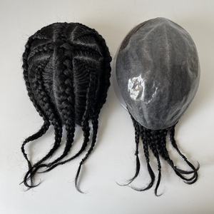 EMEDA Nouveaux stocks Dread Lock Perruque <span class=keywords><strong>afro</strong></span> toupet pour <span class=keywords><strong>homme</strong></span> noir Système de remplacement de cheveux Lace Front BIO Base - Product Image 1