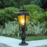 Lampe de jardin solaire LED extérieure de haute qualité en aluminium vintage antique, étanche IP65, sur pied