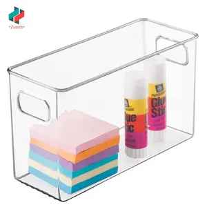 Znf0013 Clear Deep Plastic Container Voor Het Organiseren Met Handgrepen