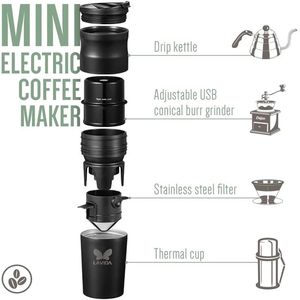 Filtre électrique en céramique, tasse en acier inoxydable avec chargeur USB, cafetière électrique Portable, livraison directe, moulin <span class=keywords><strong>à</strong></span> grains - Product Image 3