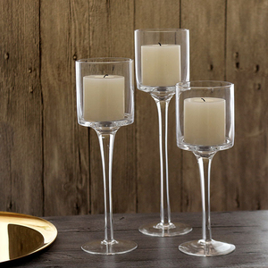 <strong>Set</strong> of <strong>3</strong> Elegant Tea Light Glass Candle Holders Wedding Xmas Table Centrepiece - Product Image 2