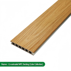Terrasse en composite bois-plastique co-extrudé contemporain - Terrasse extérieure imperméable et ignifuge avec surface à grain de bois - Product Image 1