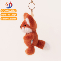 Gantungan Kunci Rubah Mini Plush Kustom, Hadiah Gantungan Kunci Acara Istimewa, Mainan Hewan Boneka, Mainan Gantungan Kunci Plush