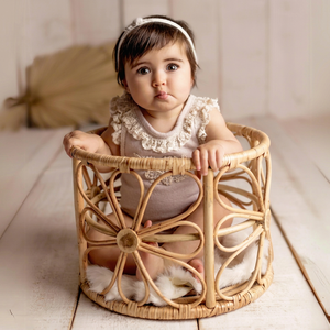 Ensemble de berceau pour bébé en rotin moderne, design écologique pour bébés et enfants, fonction de sécurité, matériau naturel, accessoire pour la photographie de nouveau-nés - Product Image 1