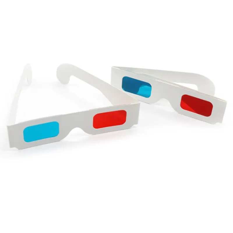 Lunettes 3D en papier jetable, Anaglyph, Logo personnalisé rouge bleu