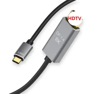 Câble 8K USB C vers port d'affichage Câble type C 3.1 pour port d'affichage Câble 1.4 Thunderbolt 3 et 4 vers DP1.4 Convient aux téléphones mobiles, MAC