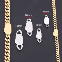 Chaîne cubaine en acier inoxydable avec logo gravé personnalisé avec grand fermoir à glissière pour bijoux, colliers et accessoires de bijoux.