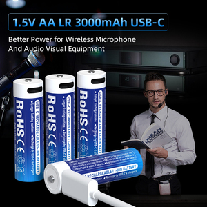 XTAR Batteria Ricaricabile al <span class=keywords><strong>Litio</strong></span> <span class=keywords><strong>AA</strong></span> 1.5V 3000mAh con Ricarica USB-C, Design Speciale per Dispositivi Audio e Video Smart Home - Product Image 1