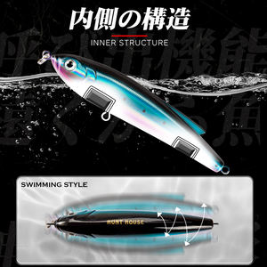 Leurre <span class=keywords><strong>de</strong></span> pêche Hunthouse GT Pencil 140mm 70g, pour la pêche à la traîne en eau salée, coulant, stickbait, wobbler, artificiel, truite, thon, bar - Product Image 2