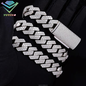 Collar de Cadena Cubana Hip Hop para Hombre, con Moissanita VVS, Plata de Ley 925, Chapado en Oro, Certificado, Pasa la Prueba de Diamantes, en Oferta - Product Image 5