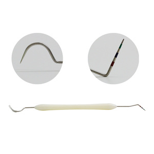 Sonde dentaire à double extrémité avec pointe en acier inoxydable graduée, manche en ABS, couleur bleue, pour examen dentaire - Product Image 3