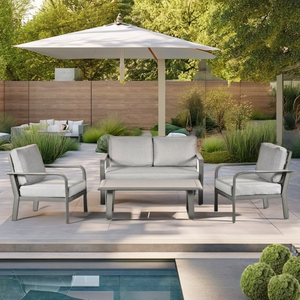 Yoho canapé de jardin extérieur avec table à manger meubles de patio modernes banc d'angle en gros pour salon hôtels parcs - Product Image 5