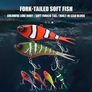 Señuelo de Pesca con Vibración Suave de 13.4cm/67g, Cola Bifurcada, Anzuelo Triple, Ojos Realistas, para Pesca en Agua Salada - Product Image 2