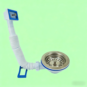 Màu Xanh-Trắng PP và thép không gỉ thiết kế hiện đại tràn Bồn Rửa Nhà Bếp drainer cho phòng tắm và khách sạn sử dụng - Product Image 4