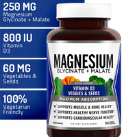 Capsules de glycinate de magnésium végétaliennes à marque privée OEM / Complément de glycinate de magnésium / Comprimés de glycinate de magnésium