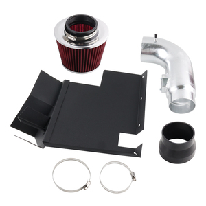 AOSU Red and Black Heat Shield Cold Air Intake Kit with Universal Fitment for 2007-2011 for 128i 328i 3.0L N52 I6 Engine - Product Image 1