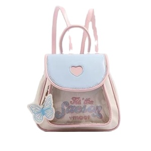 Tùy Chỉnh Hàn Quốc Phong Cách Thời Trang Đáng Yêu Mini Ba Lô Cô Gái Giả Da Rõ Ràng Cửa Sổ Trong Suốt PVC Pins Hiển Thị ITA Túi - Product Image 1