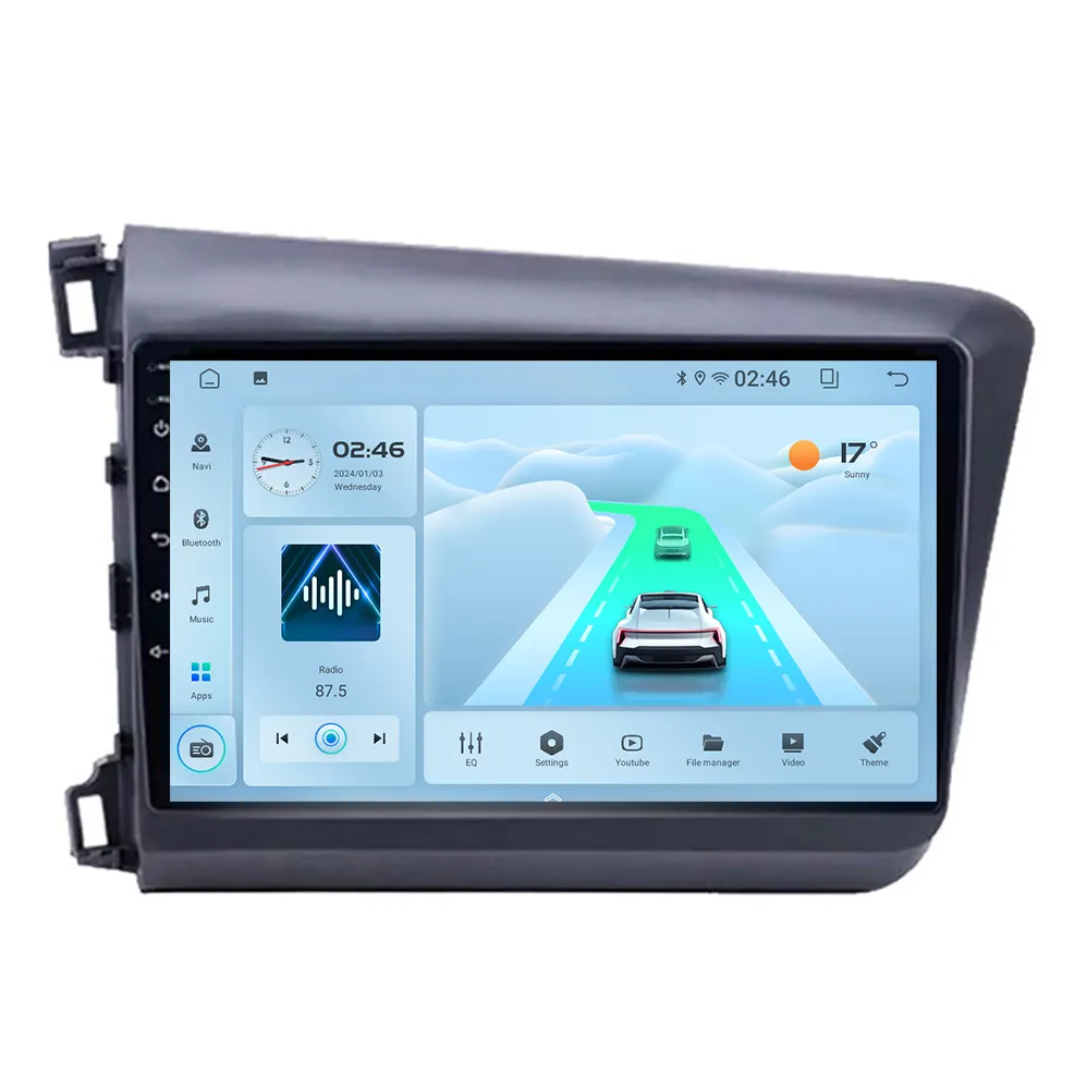 Nuova unità principale 2 din android autoradio per Honda Civic 2012-2015 multimediale di navigazione GPS Stereo WIFI lettore auto