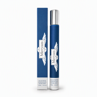 Eau de Parfum pour Femme en Flacon Slim Bleu et Blanc, Boîte de Présentation, Présentoir de Comptoir, Minimaliste, Propre, Longue Tenue