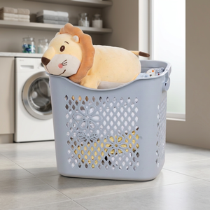 Cesto de Ropa Moderno y Duradero de Plástico No Plegable con Asas, Contenedor Hueco para Almacenamiento de Ropa, Cesto para Ropa Sucia para Baño, Dormitorio, Organizador de Juguetes - Product Image 4