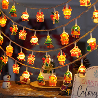 Guirlandes lumineuses de Noël à LED, styles Père Noël et Bonhomme de neige, lumières décoratives pour l'ambiance des fêtes de Noël, décorations intérieures et extérieures pour la maison