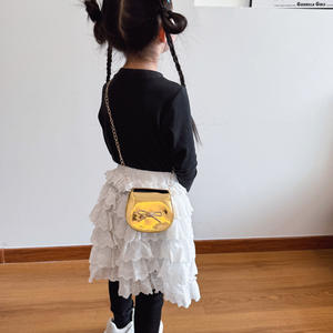 ขายดีเสื้อผ้าแฟชั่นสำหรับเด็กกระเป๋าสะพายไหล่ทรงแมสเซนเจอร์ขนาดเล็กหนังแท้ผูกโบว์สำหรับเจ้าหญิง - Product Image 2