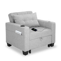 Canapé-lit pliable gris foncé pour salon, canapé convertible en lit pour petit appartement
