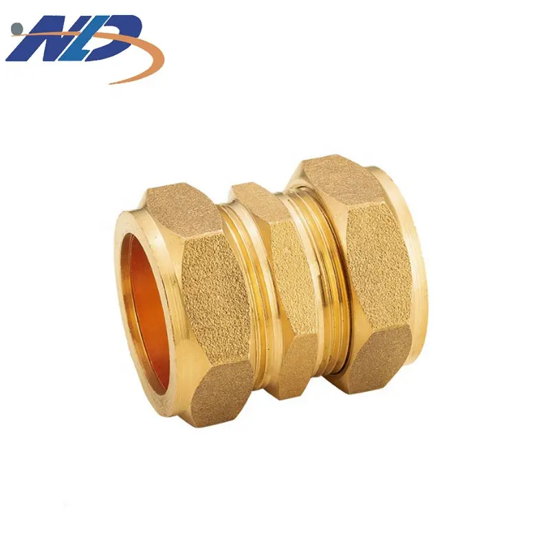 Nailida OEM 15*15 22*22 Airpert Conditioner System Compression BSPP Brass Hose Fittings Straight Coupling