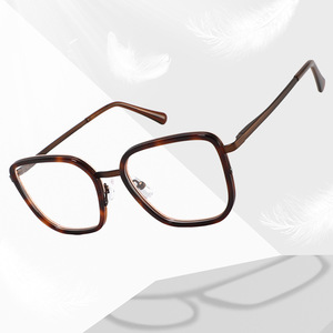 Montures de lunettes carrées en acétate transfrontalières 6816 unisexe, monture complète, verres anti-UV, style européen - Product Image 5