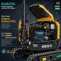 Envío Gratis KAISAN Mini Excavadora de 1.2 Toneladas con Giro Cero, Minibagger 1.2T, Mini Pelleteuse 1T para Alquiler en Europa y Trabajos de Paisajismo