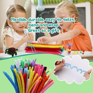 Bâtonnets en chenille DIY, fils pelucheux, nettoyeurs de tuyaux, bâtonnets torsadés pour bouquets de fleurs, jouets éducatifs pour enfants, artisanat créatif fait main - Product Image 1
