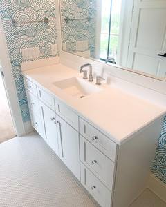 Mobiletto da Bagno <span class=keywords><strong>Angolare</strong></span> Piccolo con <span class=keywords><strong>Lavabo</strong></span> in Quarzo Bianco Scintillante 24 Pollici - Product Image 5