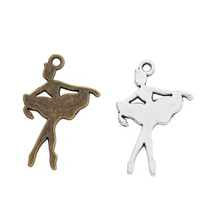 Pendentif en alliage de zinc bronze antique avec silhouette de ballerine dansante pour cadeau de récital de <span class=keywords><strong>danse</strong></span> - Product Image 4