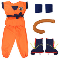 Vente en gros de costumes de cosplay d'anime en 2 couleurs, 6 pièces dans un ensemble, pour les fans d'anime Dragon DBZ Son-Goku Monkey King pour Halloween