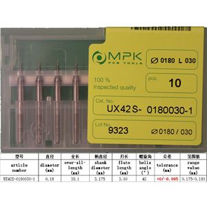 Micro-foret pour circuit imprimé MPK 0,180 mm L30 mm en carbure, norme DIN UX42S-0180030-1 - Product Image 5