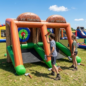 Juego Interactivo <span class=keywords><strong>de</strong></span> Lanzamiento <span class=keywords><strong>de</strong></span> Hachas Inflables Dobles, Castillo Inflable <span class=keywords><strong>de</strong></span> PVC, Juego Inflable para Niños, Entretenimiento para Fiestas y Alquiler - Product Image 3