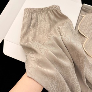 Primavera estate Set pigiama corto bavero collo a contrasto legante <span class=keywords><strong>viscosa</strong></span> dal pigiama di bambù per le donne <span class=keywords><strong>camicia</strong></span> <span class=keywords><strong>da</strong></span> <span class=keywords><strong>notte</strong></span> - Product Image 3