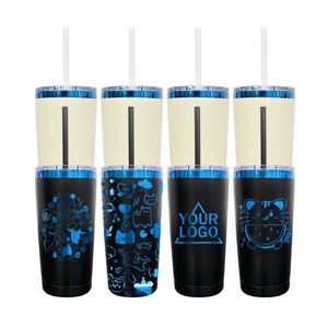 Lot de 25 gobelets isothermes en acier inoxydable plaqué bleu de 20 oz, à double paroi, isolés sous vide, pour gravure laser - Entrepôt USA - Product Image 1