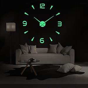 Horloge murale lumineuse 3D en acrylique grand format avec affichage à aiguilles et motif nature morte pour la décoration de salon et de maison (vente en gros) - Product Image 2