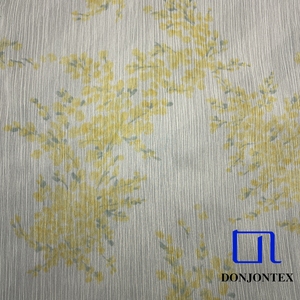 Nuevo diseño barato 100% poliéster crepé Georgette estampado Gloden revestimiento para mujer tela de vestido largo - Product Image 6