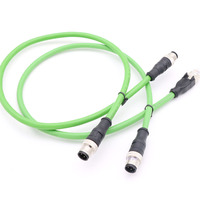 CAT7A CAT6 CAT5 M12 cable Ethernet PUR TPE cable sobremoldeado IP67 D codificación M12 Cable de 4 pines
