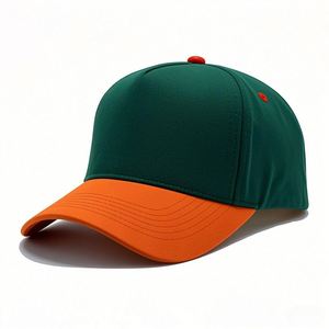 Factory Price 5-Panel Cotton Baseball <b>Hat</b> Two-Tone Color Block Contrast Customized Patch Embroidery Sporty Common Hip Hop - Product Image 1