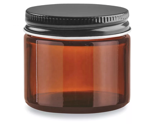 Bocaux en verre à boulettes à flanc droit transparent ambré de 1oz 2 oz avec bouchon en métal Contenant à fleurs séchées en verre - Product Image 1