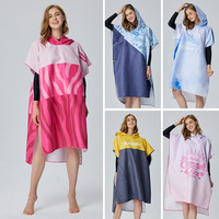 2024 Offre Spéciale Natation Séchage Rapide À Capuche Serviettes Imprimé Personnalisé En Gros Microfibre Poncho Surf À Capuche Serviette De Plage