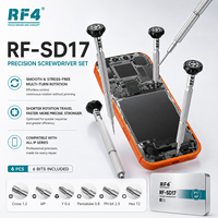 Jeu de tournevis de précision RF4 SD17 6 en 1, kit de tournevis magnétique pour la réparation d'iPhone, de téléphones mobiles et d'électronique