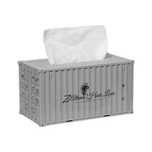 Boîte à mouchoirs de bureau promotionnelle personnalisée avec logo, modèle de conteneur d'expédition miniature en plastique, cadeau d'entreprise de luxe pour entreprise de transport express - Product Image 1