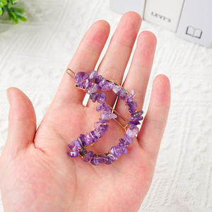 Handmade Natural Crystal Moon Shaped <b>Hair</b> Clips <b>Bohemian</b> Celestial <b>Hair</b> Accessories Women Trendy Festival Wedding <b>Hair</b> Jewelry - Product Image 3