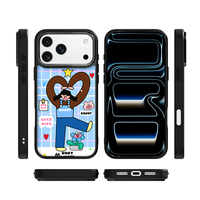 Coque de téléphone AG Feeling Black Edge avec motif Gilding Lover Young Girl pour iPhone 17, 17 Pro Max, 16 Pro, 15, 15 Pro Max, coque magnétique