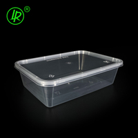 LR 500ml 650ml 750ml 950ml 1000ml rectangle clair transparent pp jetable boîte à lunch en plastique récipient alimentaire jetable avec couvercle