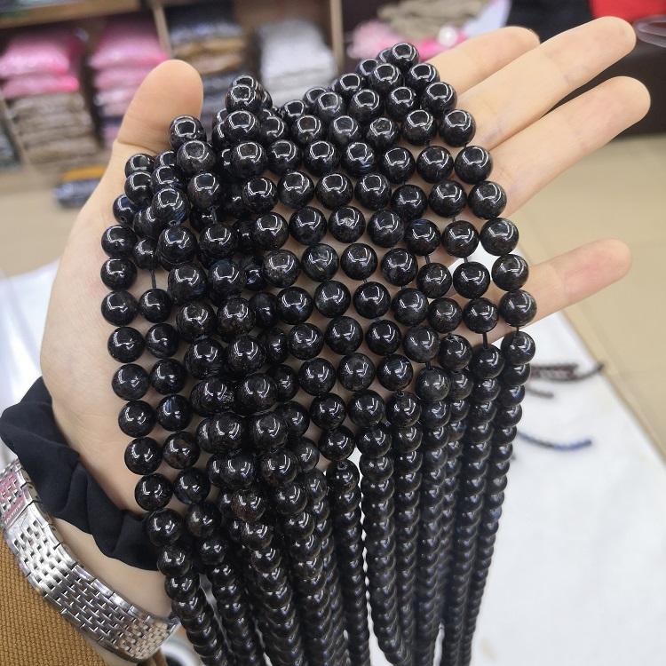 Wholesale Natural Astrophyllite Hornblende Gemstone Beads Round Beads  Healing Power for Jewelry Making Bracelets Necklaces